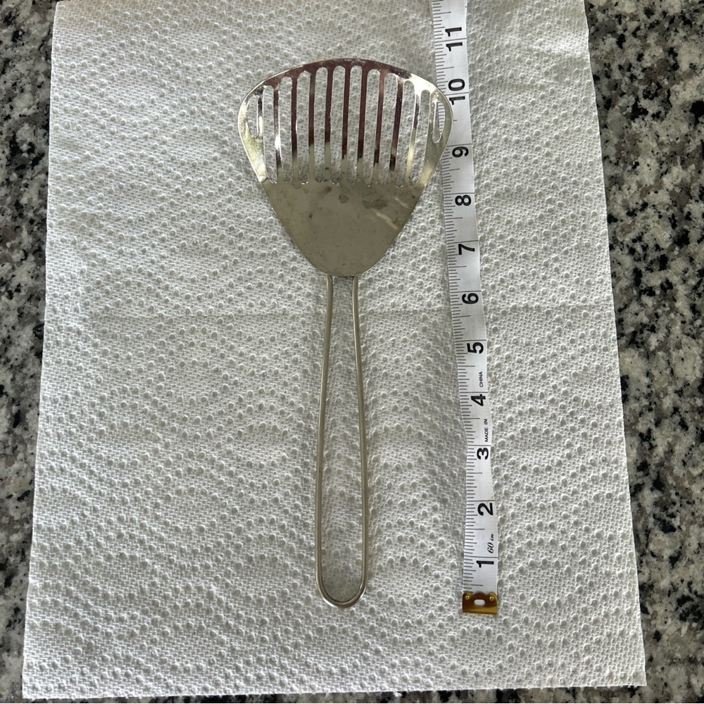 Stainless Steel Slotted Strainer Spatula - Silver - Picture 6 of 6